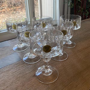 Set of 6 Cristal d’Arques Taille Crystal Champagne Cocktail Glasses | French Cut Crystal | Vintage Barware