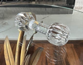 Vintage Cut Crystal Barbell Knife Rest Faceted Glass Flatware Holder Elegant Table Setting Dining Accessory