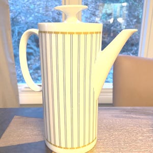 Vintage Rosenthal Germany Coffee Pot Amber Pattern MCM Ceramic Teapot Scandinavian Modern Serveware