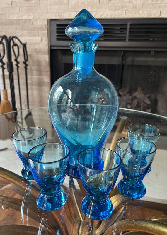 Carafe à Whisky En Cristal Avec 5 Verres à Shot – Set élégant – Neuf Avec Défauts Légers