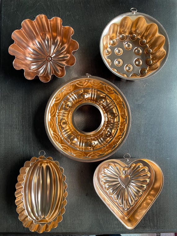 Vintage Copper Jello Mold - Retro Kitchen Wall Decor, Choose Your