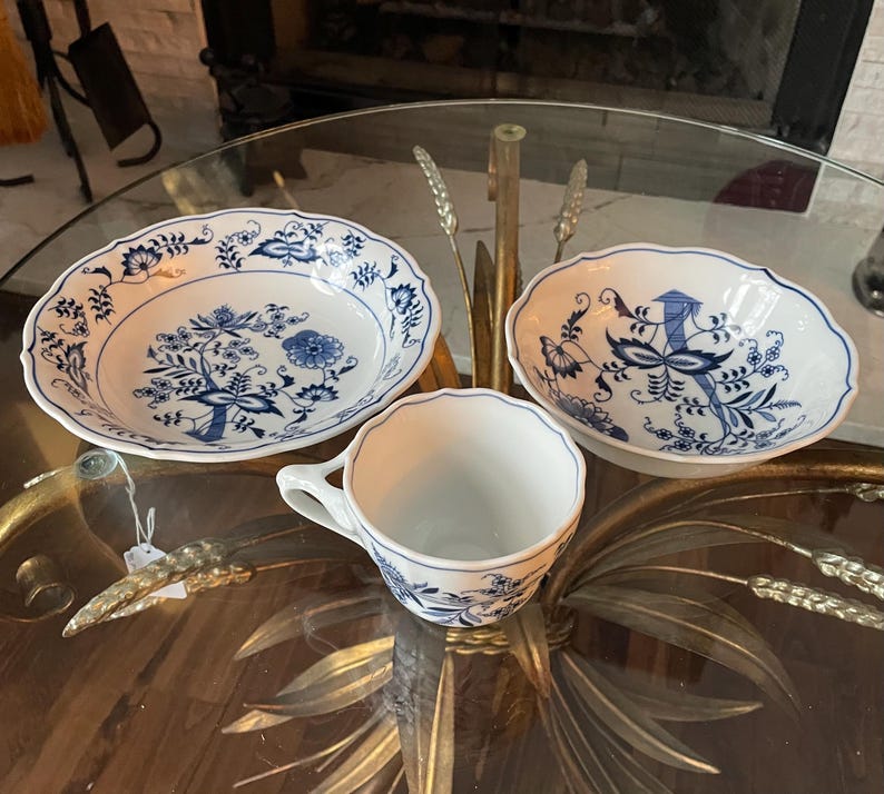 Blue Danube Blue Onion Bowls and Coffee Cup Vintage Japan Porcelain ...