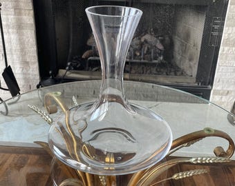 Wine Enthusiast Vivid Krosno Crystal Decanter Hand Blown Lead Free Modern Wide Base Aerator 1.5L Sleek Barware Gift Idea