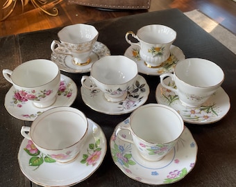 Vintage English Garden Fine China 1221 Japan Tea Cup & Saucer Set