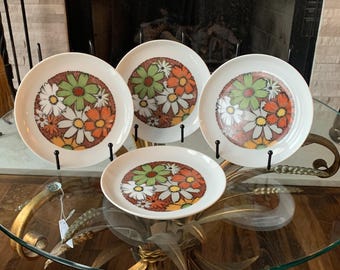 Noritake Younger Image Culebra Bread Plates Set of 4 6 Inch Bohemian Floral 1969-1977 Vintage Japan China