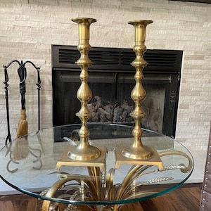 Pair of Brass Candlestick Holders 5.5&quot; Tall Baroque Style