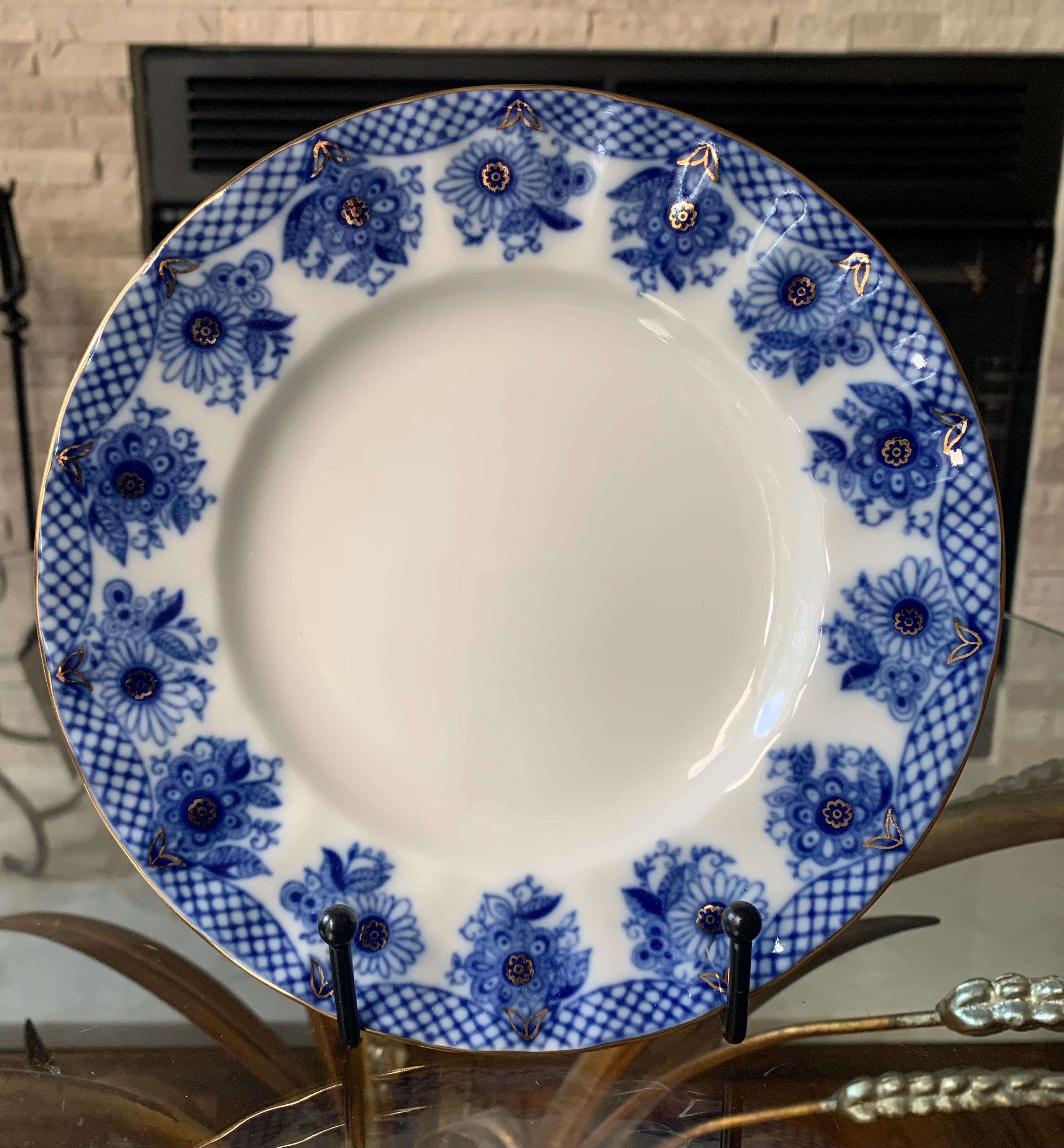 Lomonosov Cobalt Net Tea Trio: Vintage USSR Imperial Porcelain - Etsy