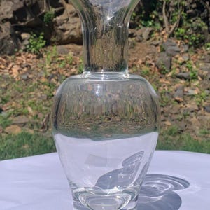 Vintage Steuben Crystal Palace Vase Clear Glass 8.5&quot; Donald Pollard 1977 Modern Minimalist Decor