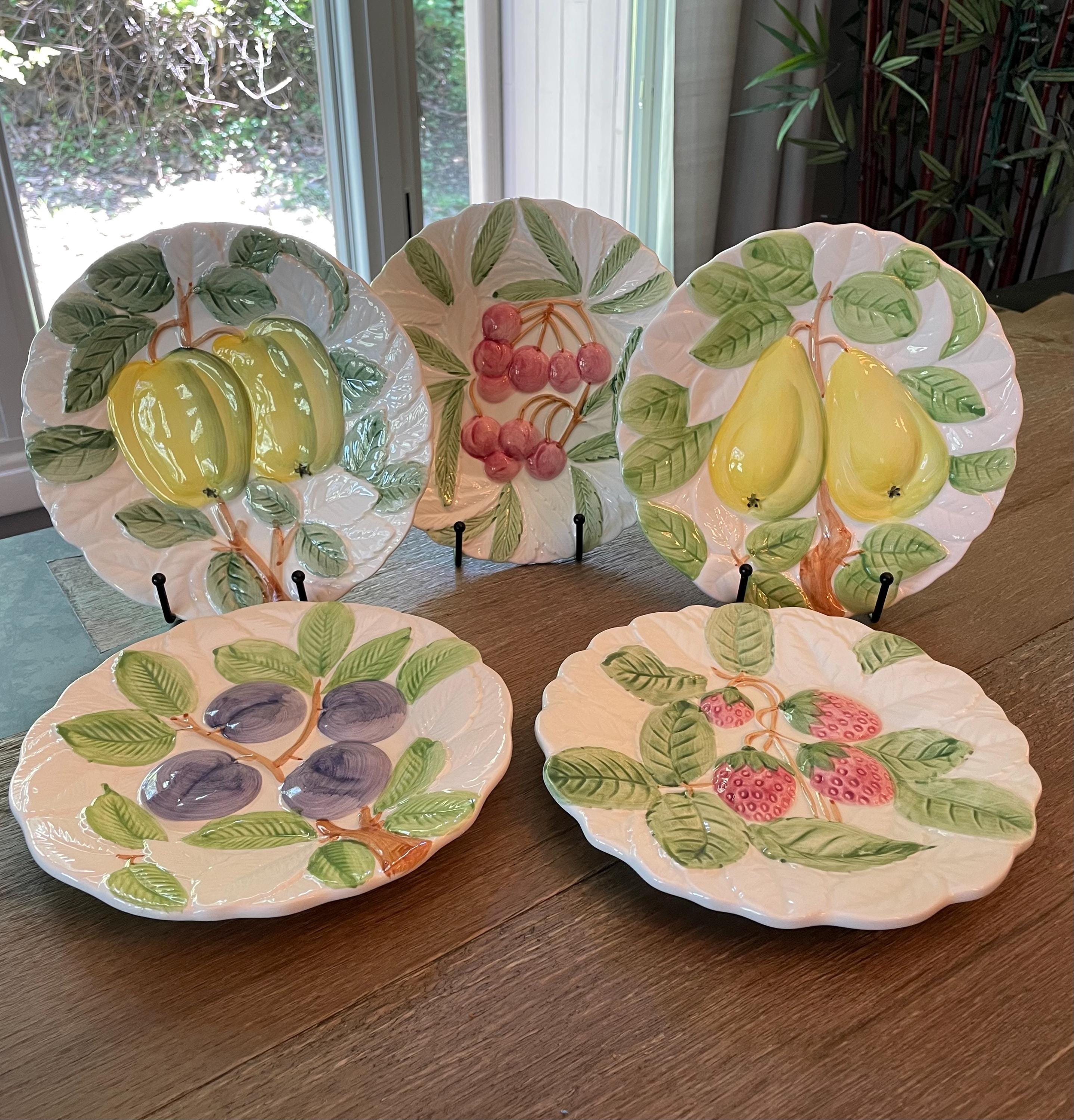 Shafford Fruit Du Jour Plates 1987 Fruit Motif 8.25” Porcelain