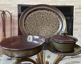 Franciscan Madeira Stoneware Serving Piece: Mid-Century Brown Glaze, Sold Separately
