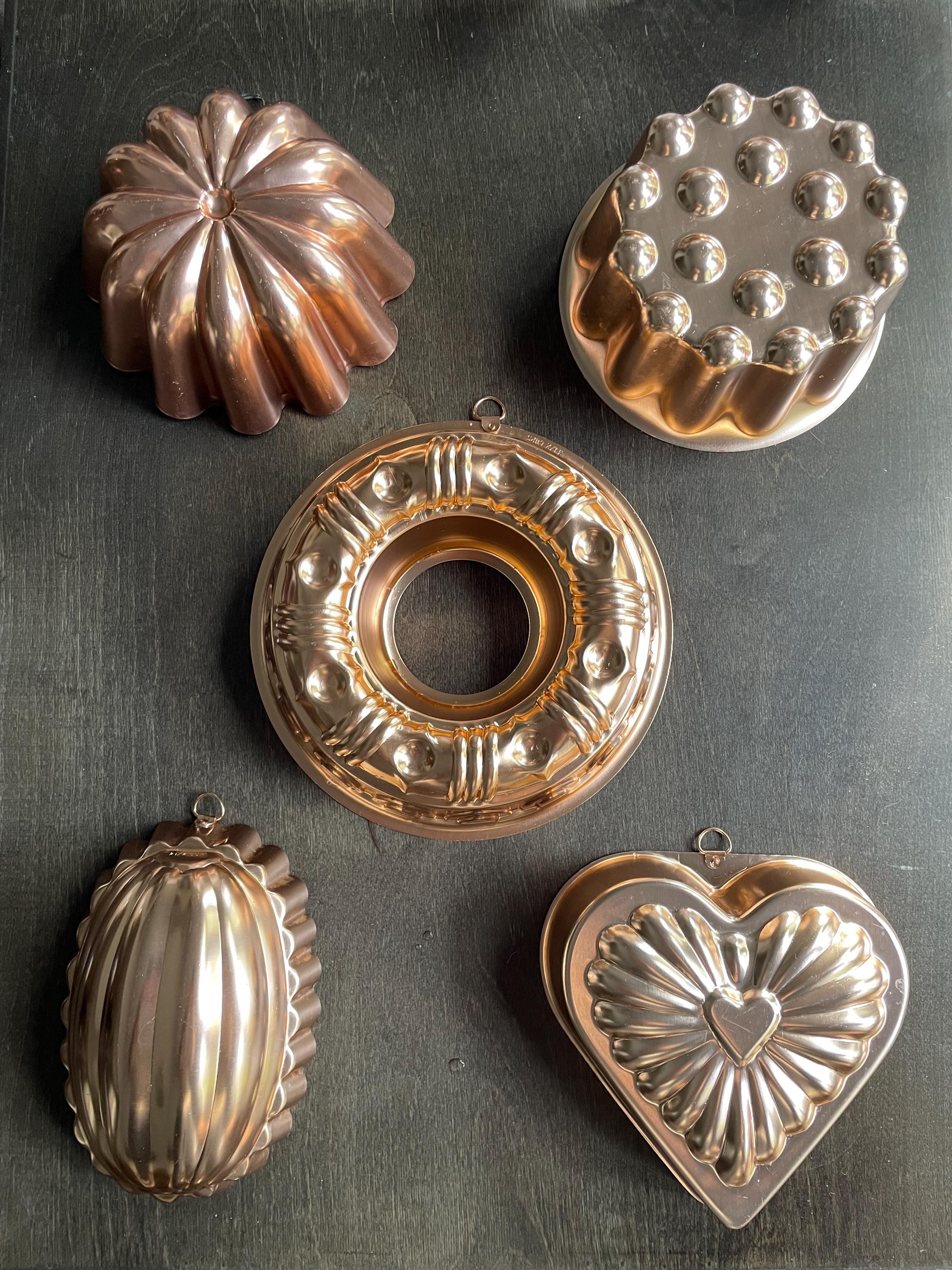 Vintage Copper Jello Mold - Retro Kitchen Wall Decor, Choose Your