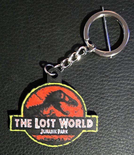 Jurassic Park 2 Logo Keyring / Keychain: the Lost World 3D Printed