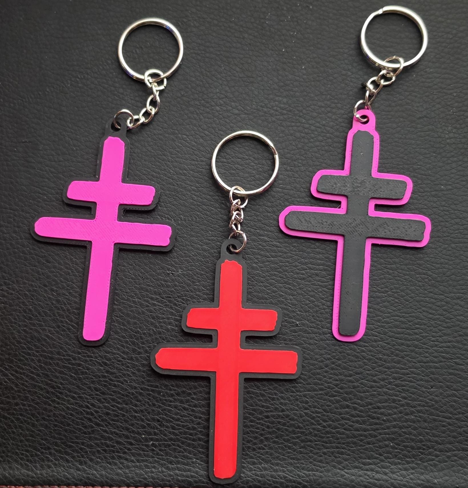 President (band) Cross Logo Keyring / Keychain - Charlie Simpson