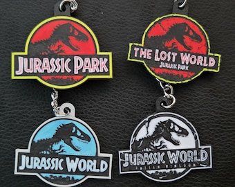 Jurassic World / Park Logo Keyrings / Keychains - Chris Pratt / Bryce Dallas Howard -