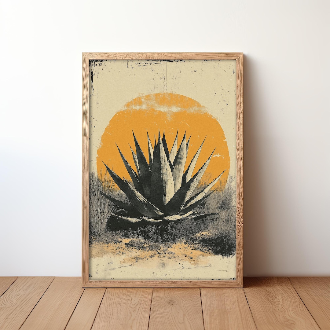 Agave Letterpress Print: Boho Southwestern Desert Wall Art - Etsy
