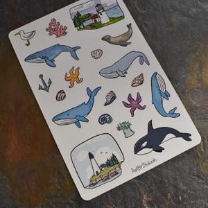 Pacific Northwest Coast Sticker Sheet, Oregon Coast, Sticker Sheets for Bullet Journaling, Planner Stickers image 8