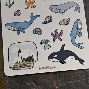 Pacific Northwest Coast Sticker Sheet, Oregon Coast, Sticker Sheets for Bullet Journaling, Planner Stickers image 4