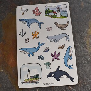 Pacific Northwest Coast Sticker Sheet, Oregon Coast, Sticker Sheets for Bullet Journaling, Planner Stickers image 7