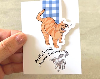 Orange Tabby Cat Magnetic Bookmark, Book Lovers Gift