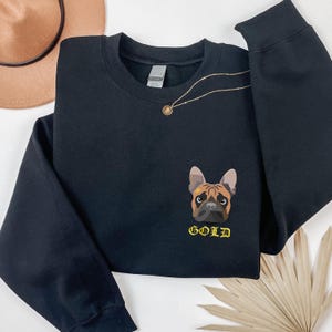 Dog Doodle Embroidered T-shirt | Custom Embroidered Shirt | Dog Custom Embroidery Sweater| Perfect Dog Mom Embroidered T-shirt