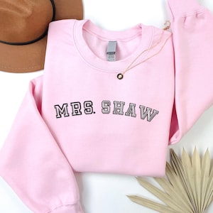Custom Mrs. Embroidered Sweatshirt, Personalized Wife Name Embroidered Hoodie, Future Mrs. Sweatshirt, Engagement Gift
