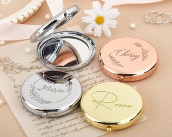 Miroir de maquillage Miroir compact personnalisé | Cadeau de proposition de mariée | Cadeau personnalisé pour femme | Miroir de poche | Cadeau pour maman