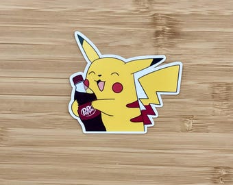 Pikachu ama Dr. Pepper - Adesivo impermeabile