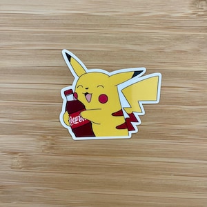 Pikachu Loves Coca Cola - Waterproof sticker