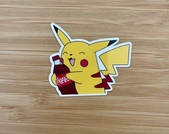 Pikachu ama la Coca Cola - Adesivo impermeabile