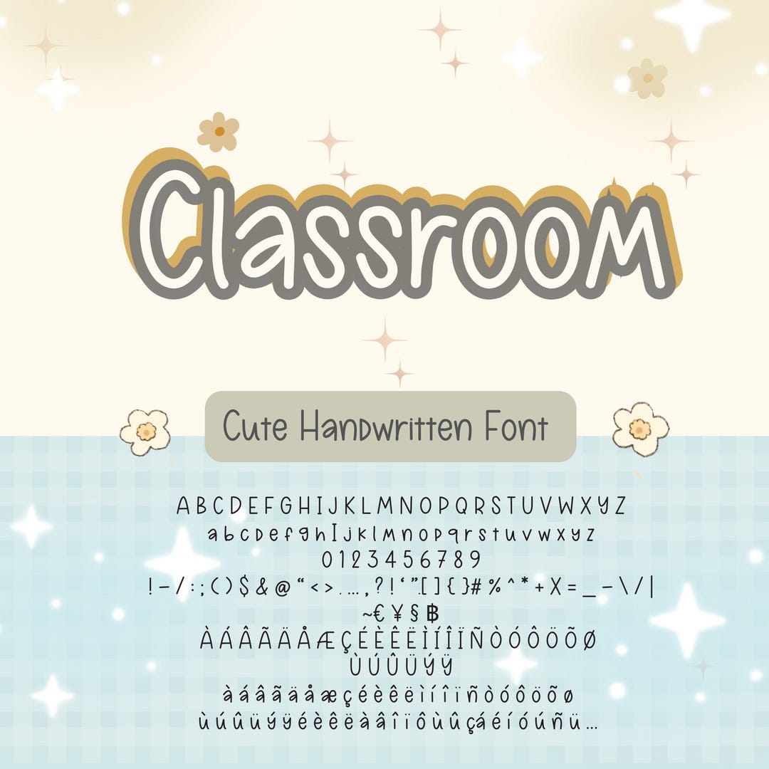 Cute Handwriting Font for Cricut – Cute Classroom Script, Kids ...
