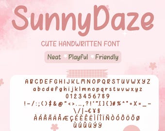 かわいい手書きフォント DaisyPop、ガーリーなスクリプトフォント、キッズフォント、Cricut フォント、プランナーフォント、かわいいブランディングフォント、多言語フォントのダウンロード