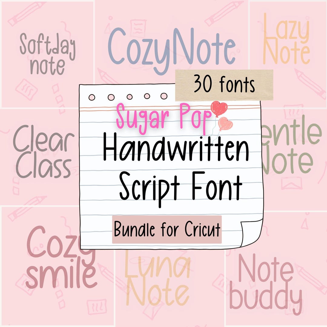 30 Handwritten Script Font Bundle for Cricut, Modern Calligraphy Fonts ...