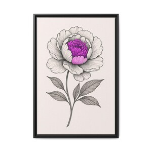 Framed Floral Canvas Art Print: Modern Home Decor