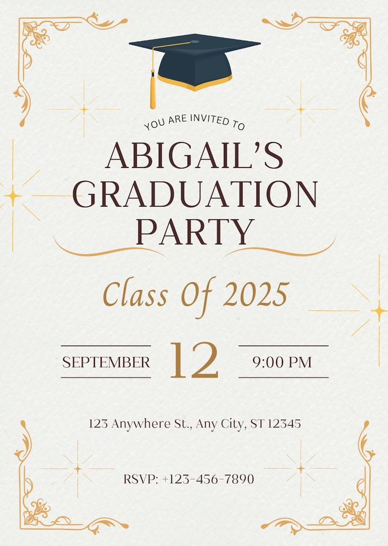 Graduation Party Invitation Template Etsy