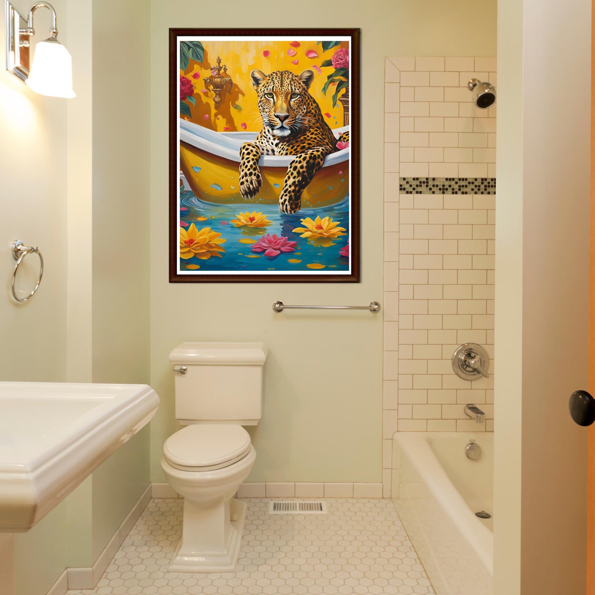 Cartello In Latta Decorativo 20x30 Cm Con Simpatico Leopardo – Arredo Originale Per Bagno, Camera Da Letto, Bar O Regalo Divertente - 3