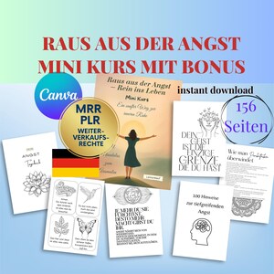 Duitse complete minicursus - PLR en MRR Kom uit de angst 156 pagina's met bonus: angstdagboek, tips en kleurplaten PDF Canva-sjabloon