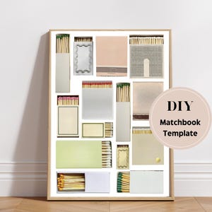 Matchbox poster template neutral | beige | DIY digital download, customizable blank design to design yourself, matchbook