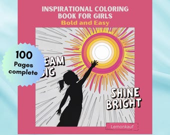 Self Love Positive Affirmation Coloring Pages for Girls | Inspirational Motivational Quotes | PDF Instant Download 100 pages Mental Health