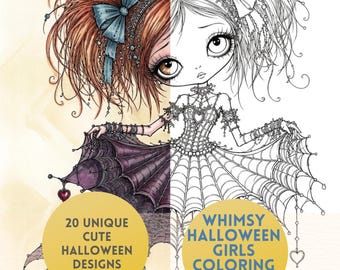 Chibi Halloween Girls Coloring Pages, 20 Spooky Cute Witchy Designs, Cozy Autumn Coloring Book, Instant Digital Download, Printable Pages