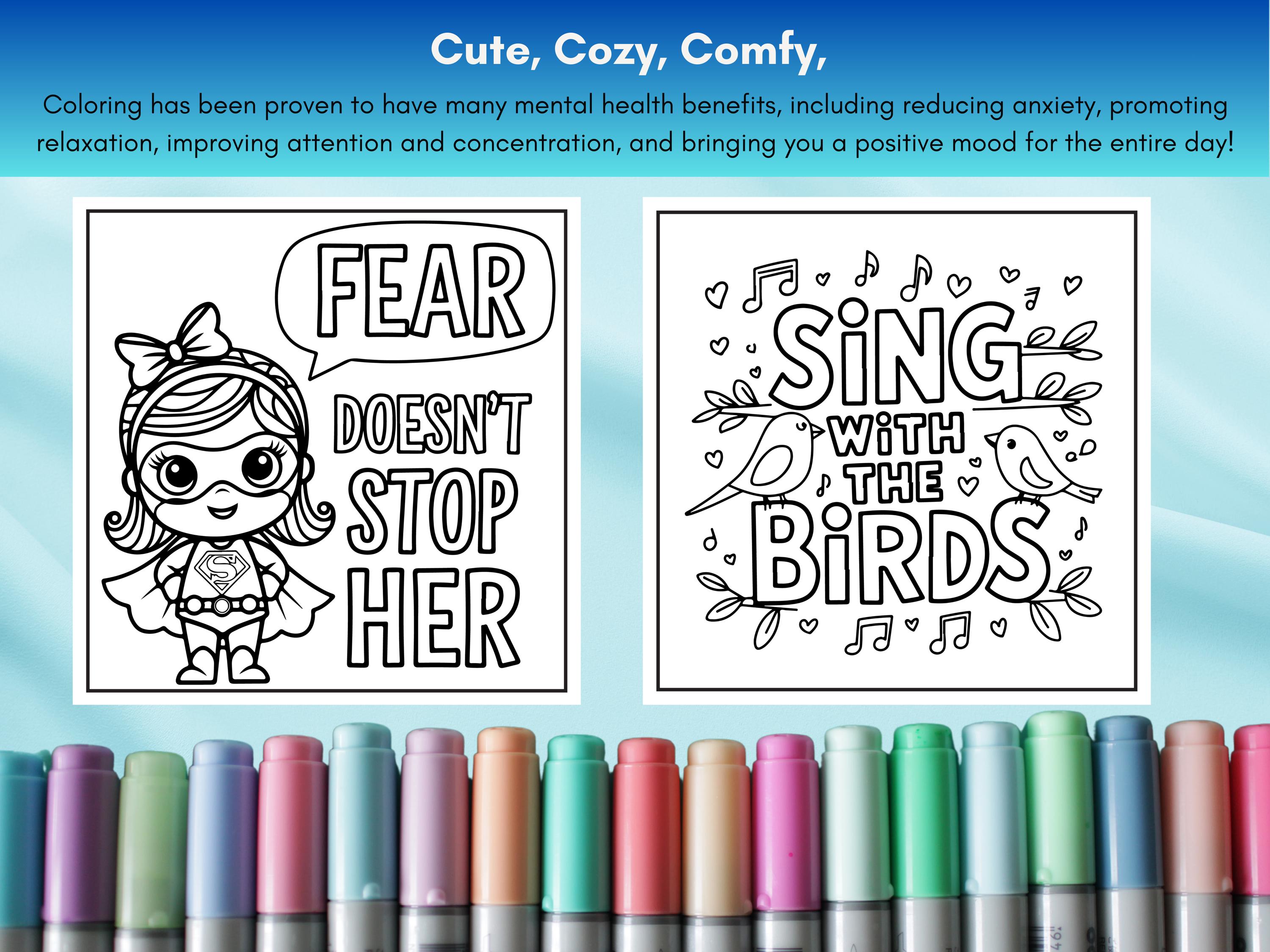 Self Love Positive Affirmation Coloring Pages for Girls | Inspirational ...