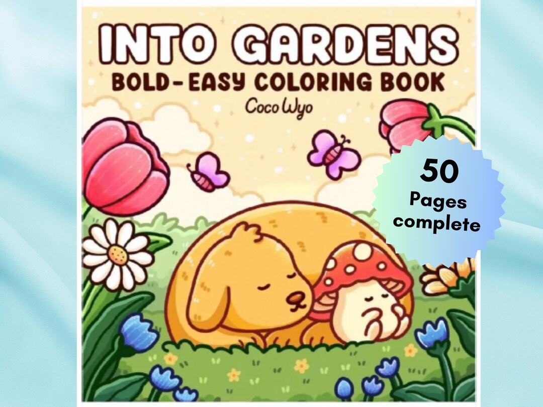 Coco Wyo Into Gardens Coloring Book 50 Pages, Cute, Comfortable ...