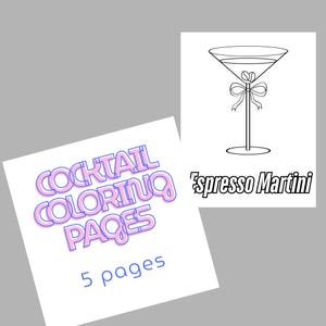 Cocktail Coloring Pages | Adult Coloring Pages | Drinks Coloring Pages