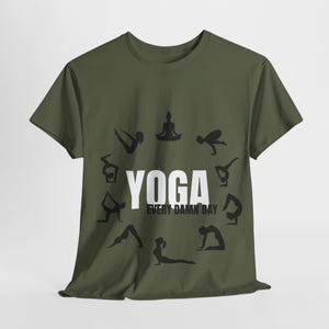 Yoga Every Damn Day Unisex Heavy Cotton Tee, Funny Motivation T-Shirt, Workout Clothing, Fitness Apparel, Yoga Lover Gift, Yoga Instructor