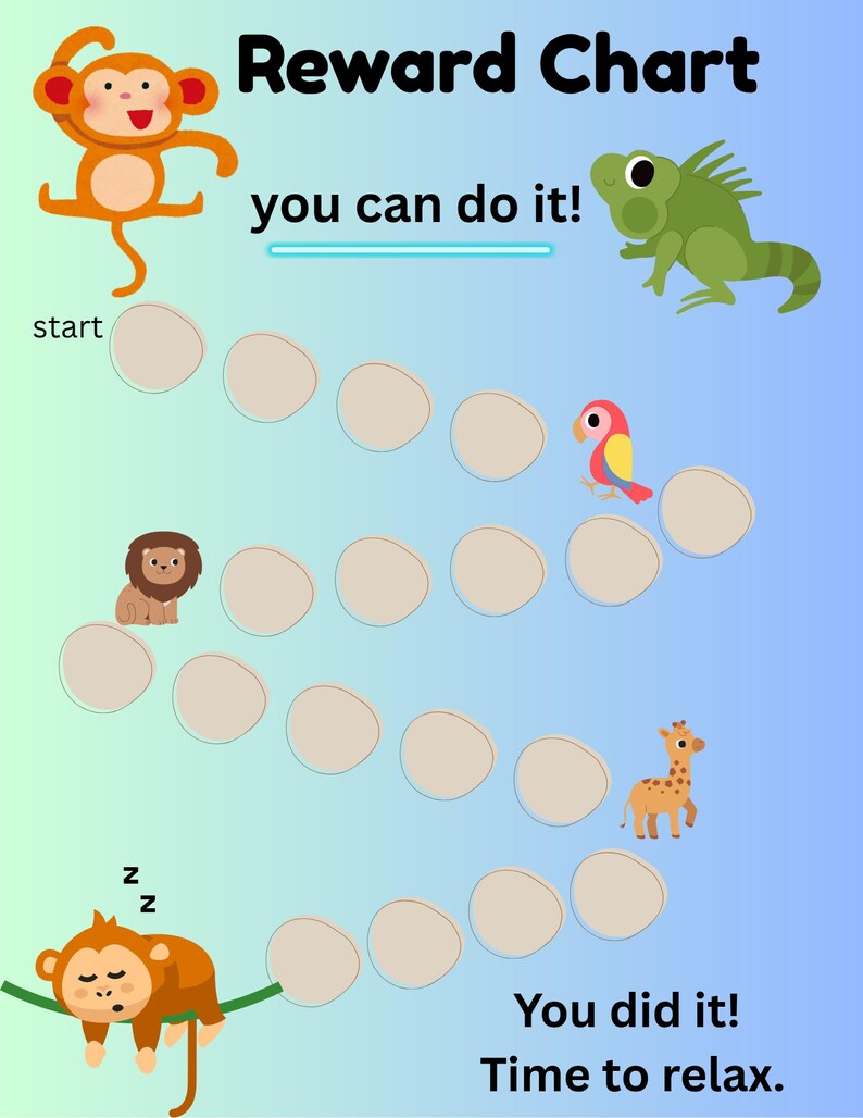 Printable Jungle Animal Reward Chart – Behavior Chart for Kids ...