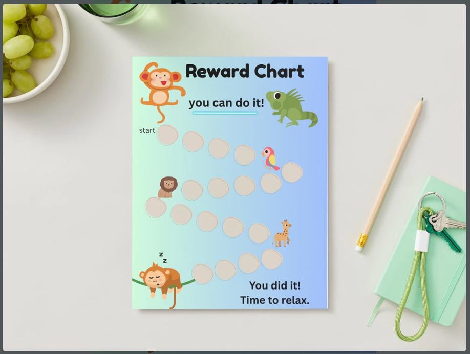 Printable Jungle Animal Reward Chart – Behavior Chart for Kids ...
