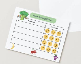 Food Tasting Chart for Kids & Tweens (Instant Download)