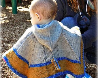 Breipatroon voor een babyponcho voor een winderige dag (digitale download)