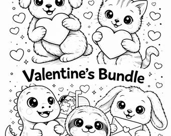 Animal Valentine Coloring Pages | Preschool Kids (PDF Download
