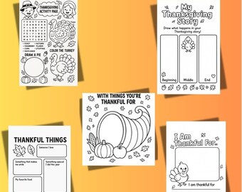 Thanksgiving Activity Pages for Kids – 5 Pages | Gratitude & Turkey Worksheets | Fall Classroom Printables