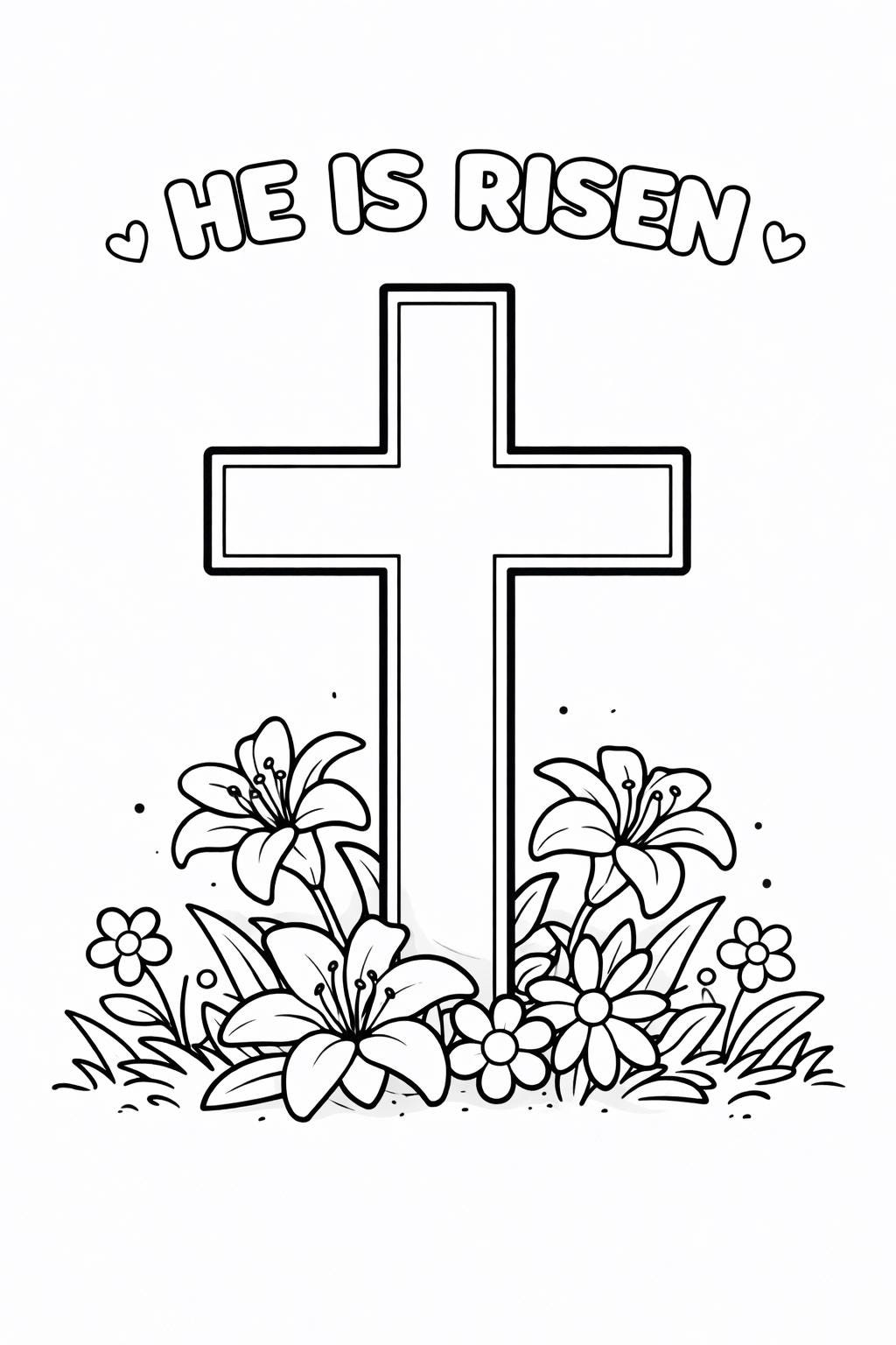 Easter Coloring Pages for Kids | Bunny, Chick, He is Risen (digital ...
